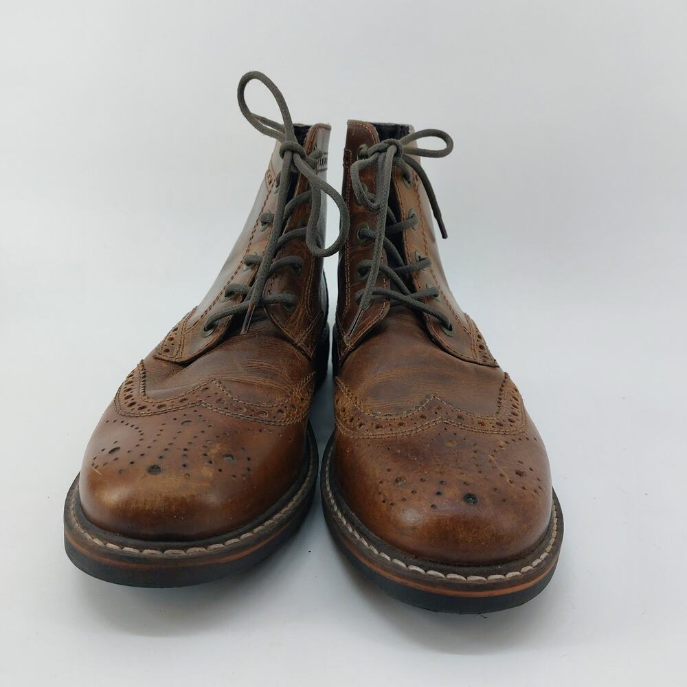 Crevo Speakeasy Memory Chestnut Lace Up Leather Boots Sz 11 - Picture 7 of 12